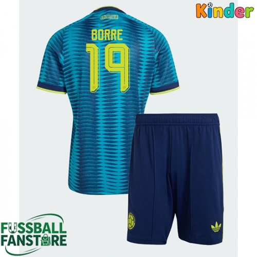Kolumbien Rafael Santos Borre #19 Replik Auswärtstrikot Kinder WM 2026 Kurzarm (+ Kurze Hosen)